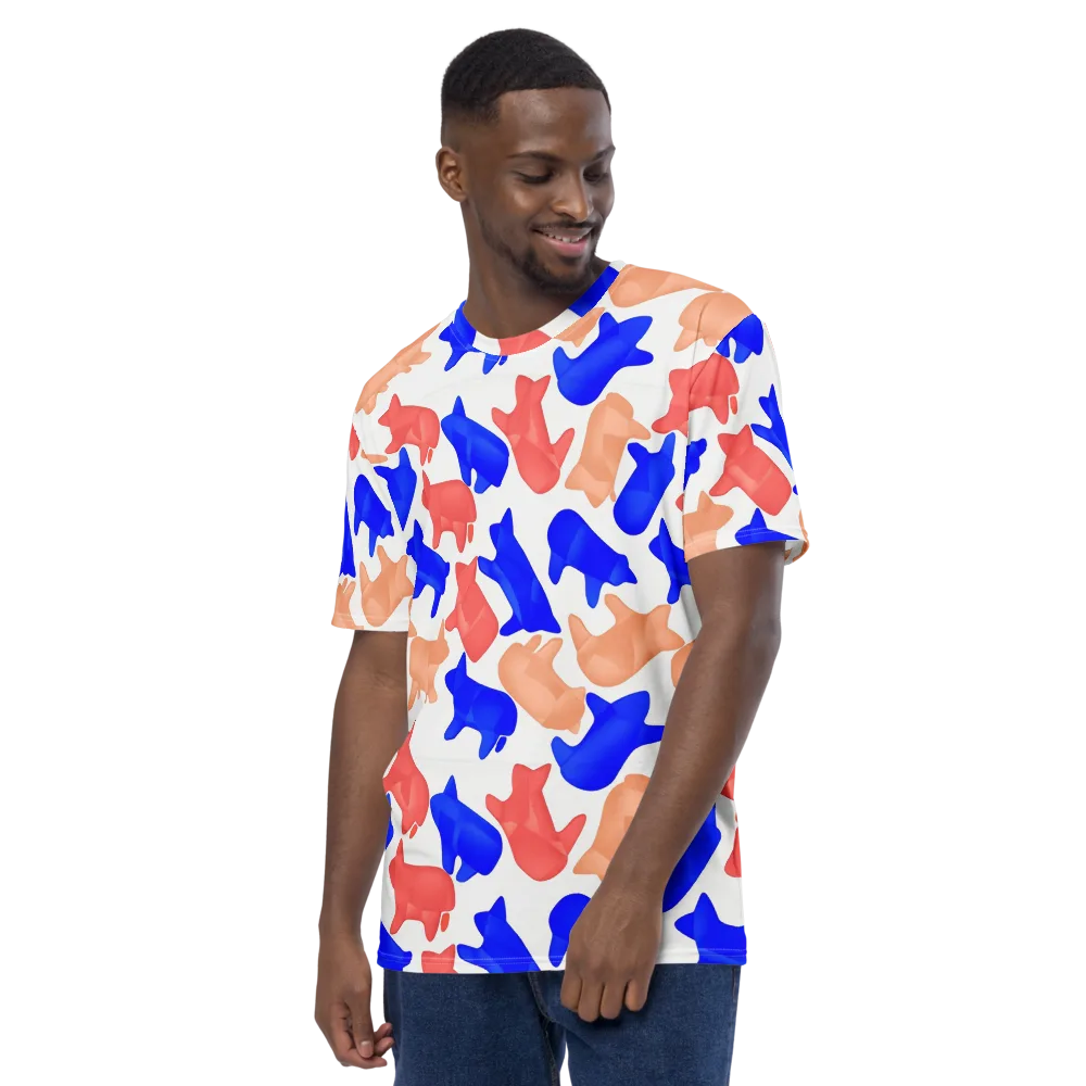 Pop Art Menagerie on Men's Crew Neck T-Shirt — Left