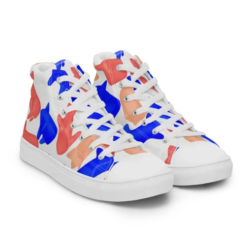 Pop Art Menagerie on a Men's High Top Canvas Shoes
