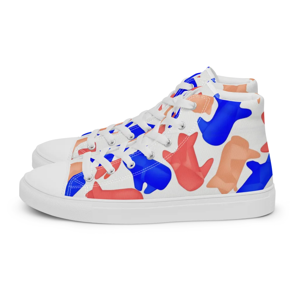 Pop Art Menagerie on Men's High Top Canvas Shoes — Left