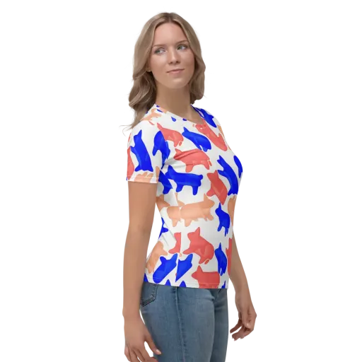 Pop Art Menagerie on a Women's Crew Neck T-Shirt