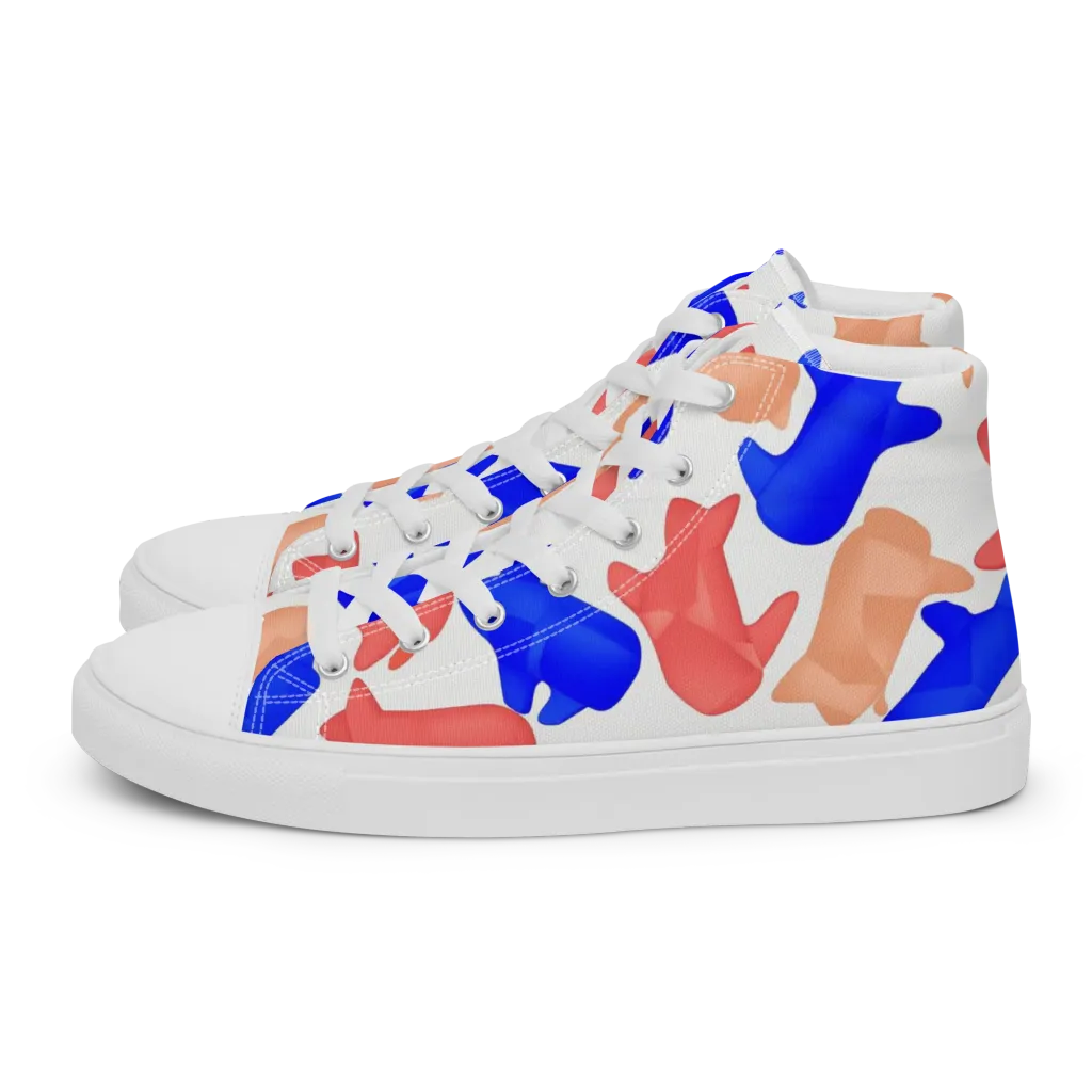 Pop Art Menagerie on Women's High Top Canvas Shoes — Left