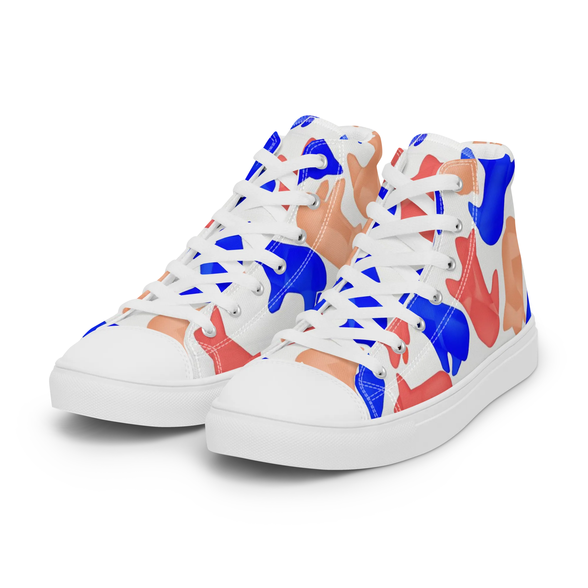 Pop Art Menagerie on Women's High Top Canvas Shoes — Left Front