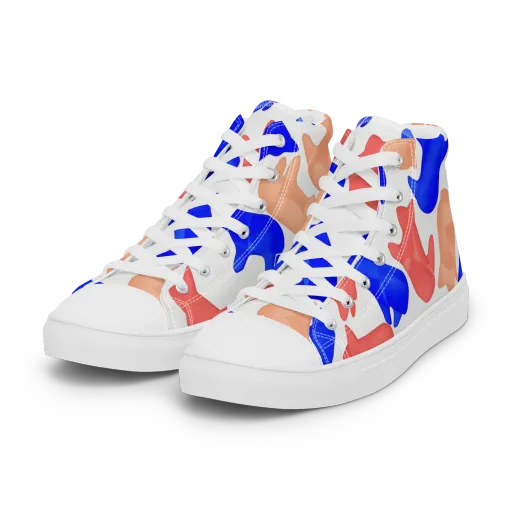 Pop Art Menagerie on a Women's High Top Canvas Shoes