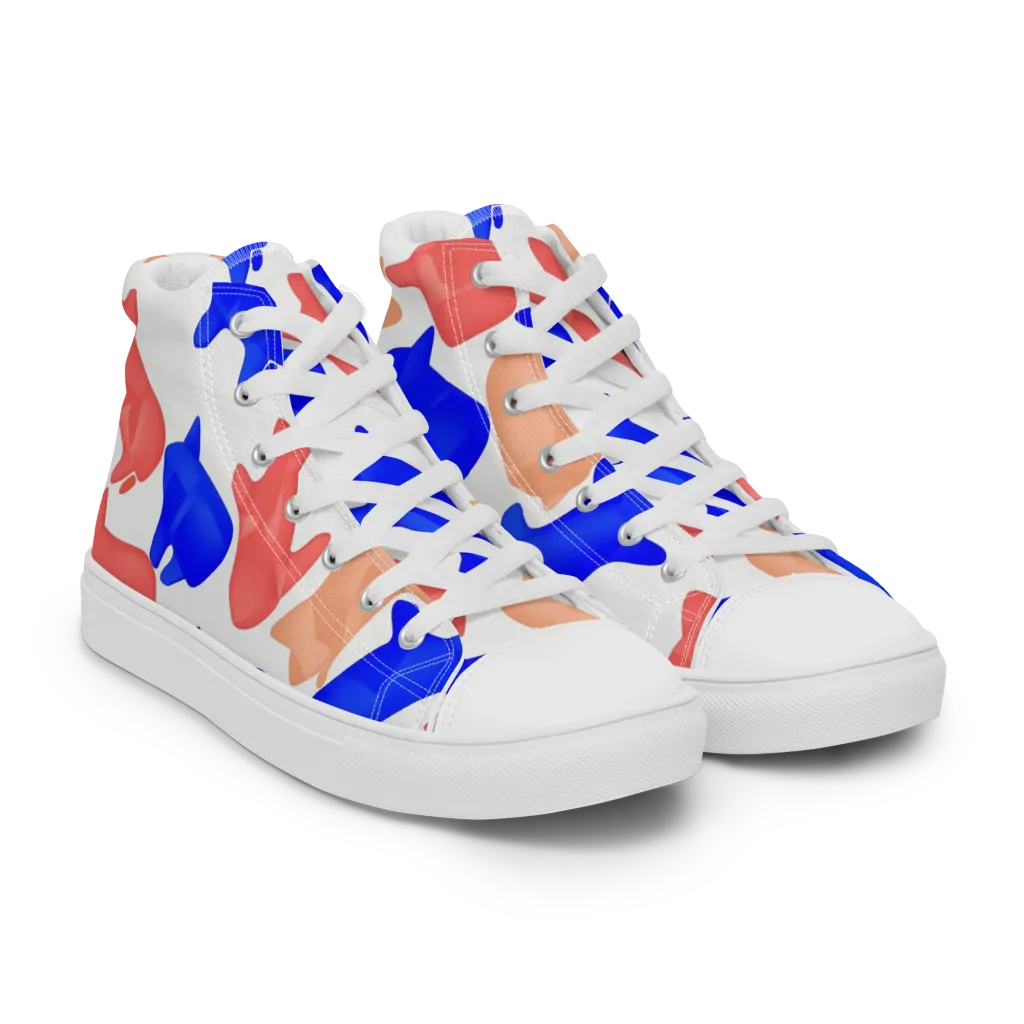 Pop Art Menagerie on Women's High Top Canvas Shoes — Right Front