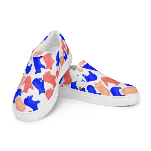 Pop Art Menagerie on a Men's Slip-On Canvas Shoes