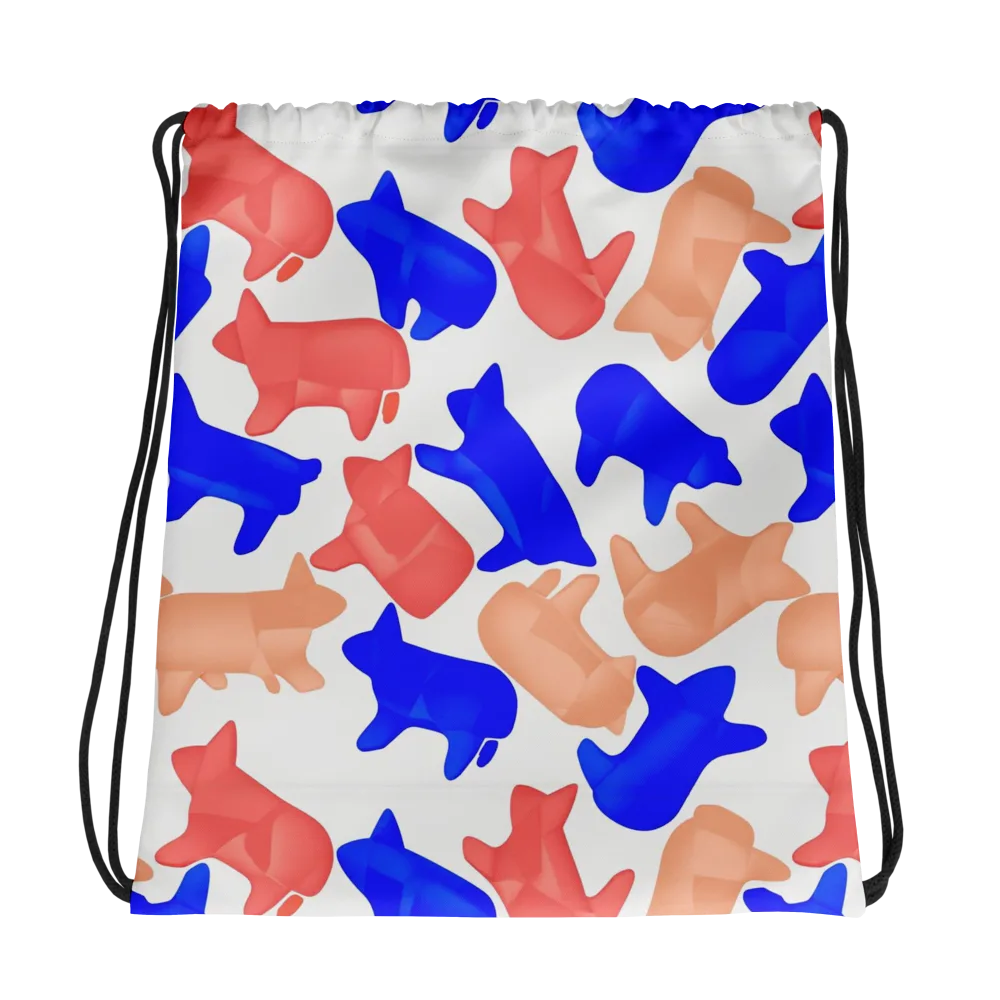 Pop Art Menagerie on Drawstring Bag — Photo