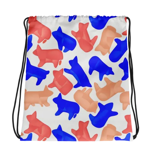 Pop Art Menagerie on a Drawstring Bag