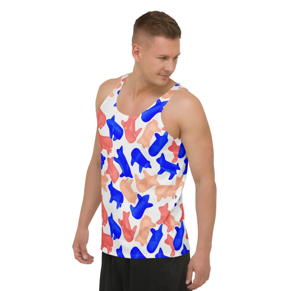Pop Art Menagerie on Men's Tank Top — Left Front