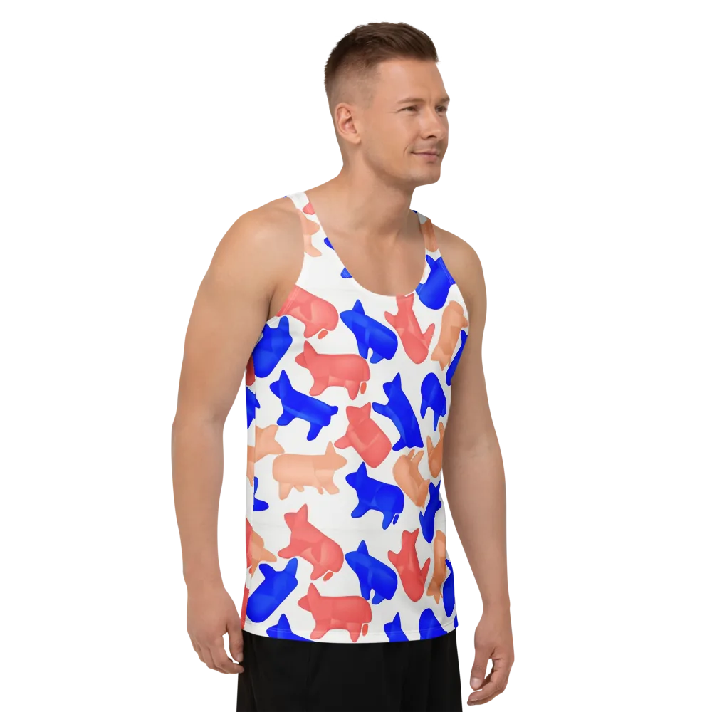 Pop Art Menagerie on Men's Tank Top — Right Front