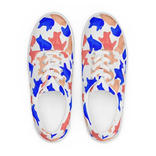 Pop Art Menagerie on a Men's Lace-Up Canvas Shoes