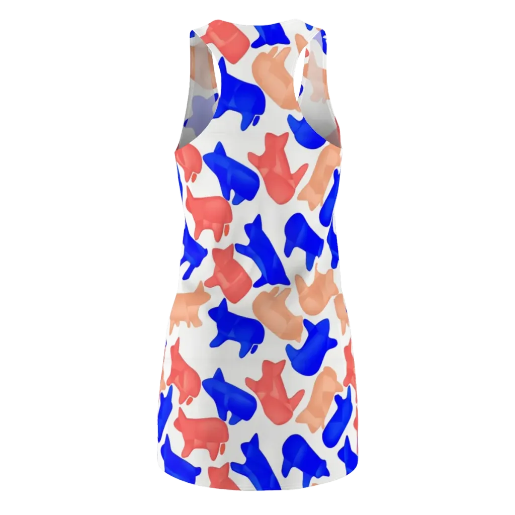 Pop Art Menagerie on Racerback Dress — Back