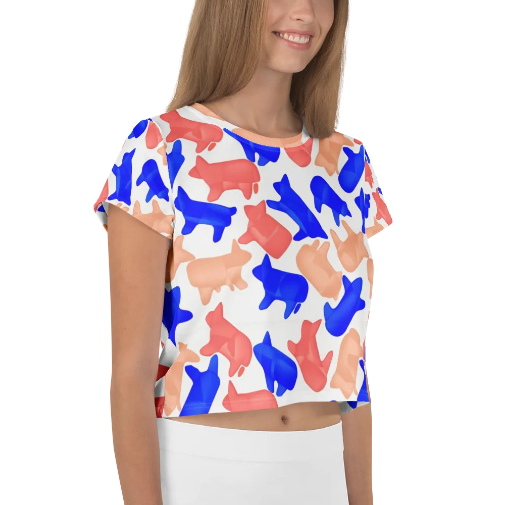 Pop Art Menagerie on Crop Tee — Right