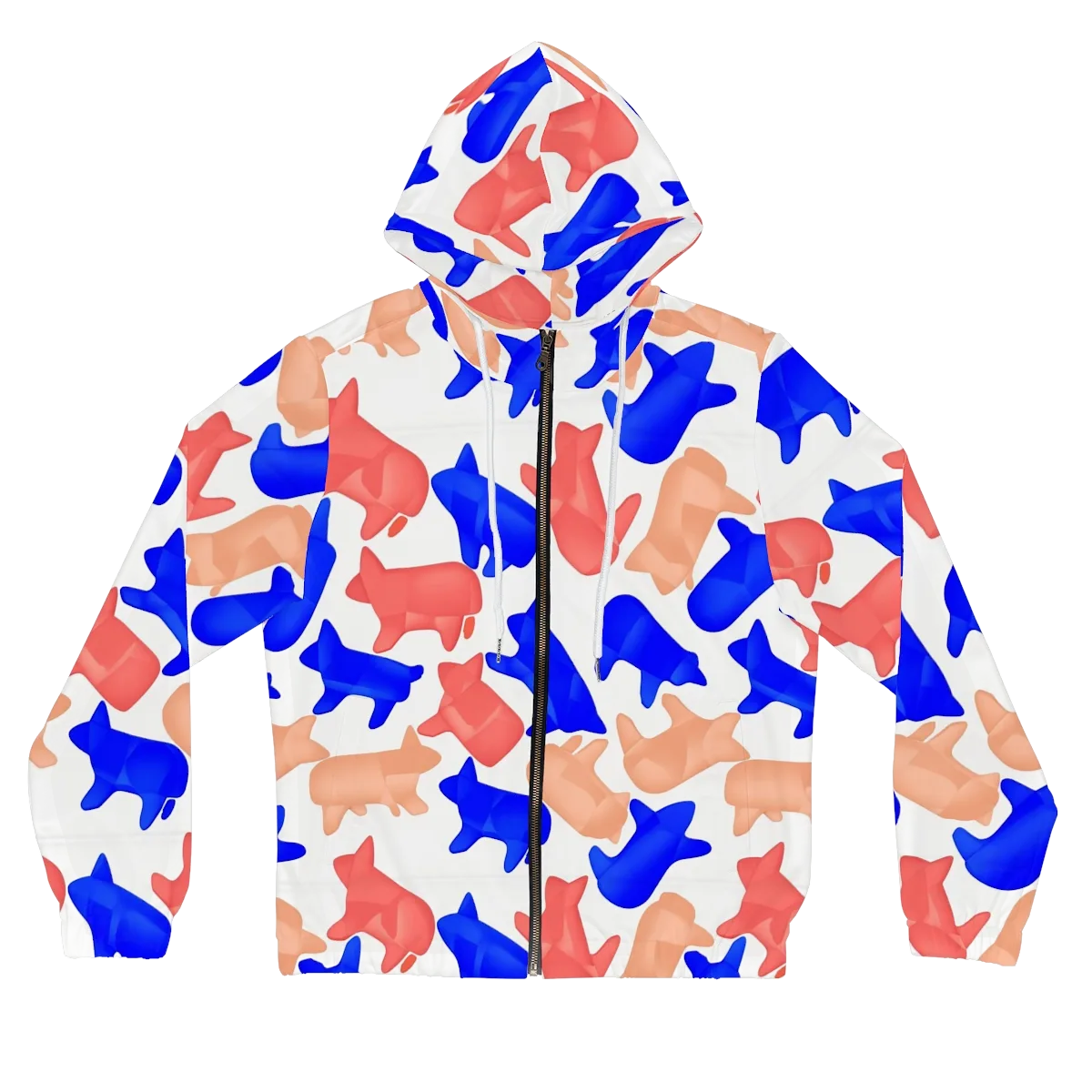 Pop Art Menagerie on Women's Full-Zip Hoodie — Front