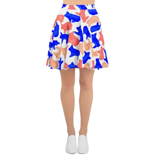 Pop Art Menagerie on a Skater Skirt