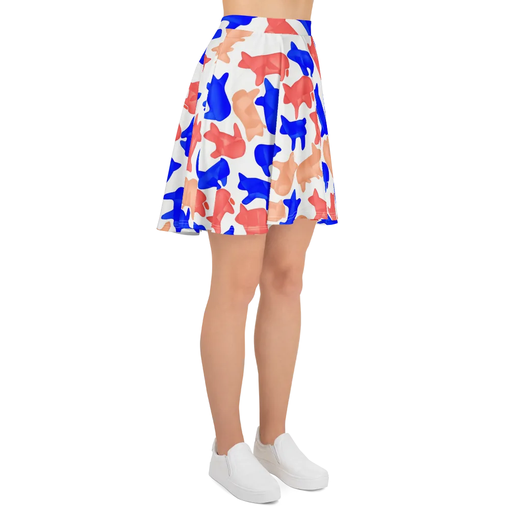 Pop Art Menagerie on Skater Skirt — Right