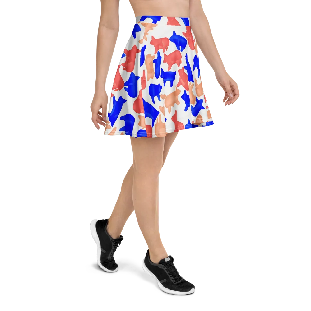 Pop Art Menagerie on Skater Skirt — Right