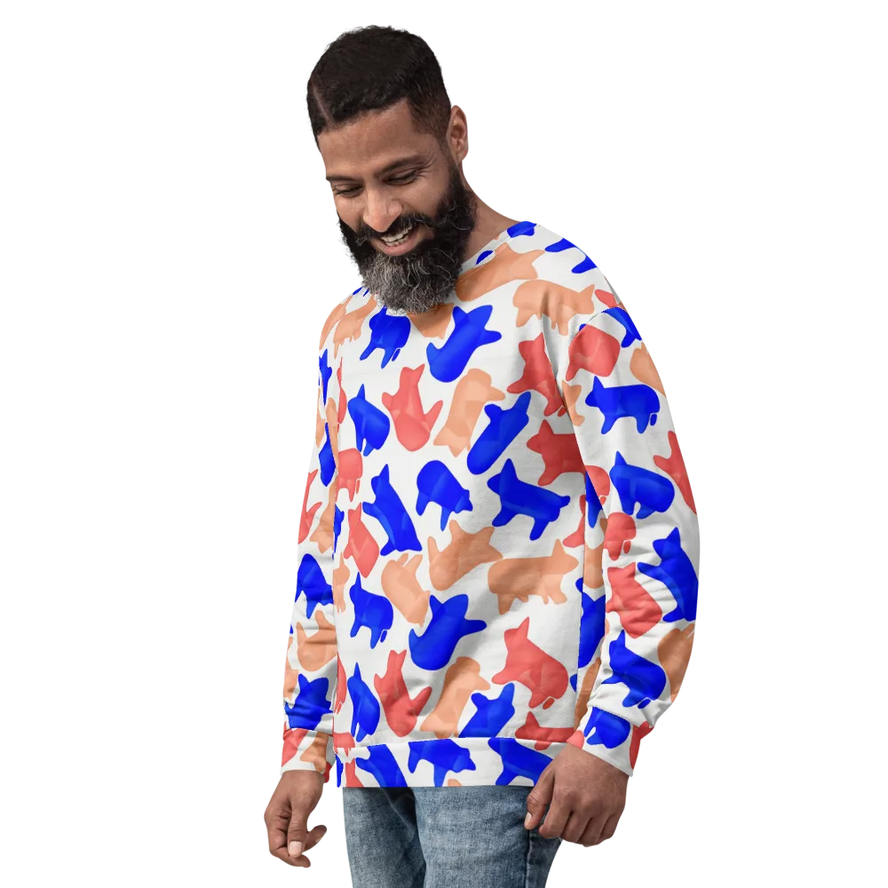Pop Art Menagerie on Sweatshirt — Left Front
