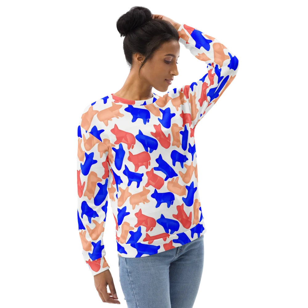 Pop Art Menagerie on Sweatshirt — Right Front