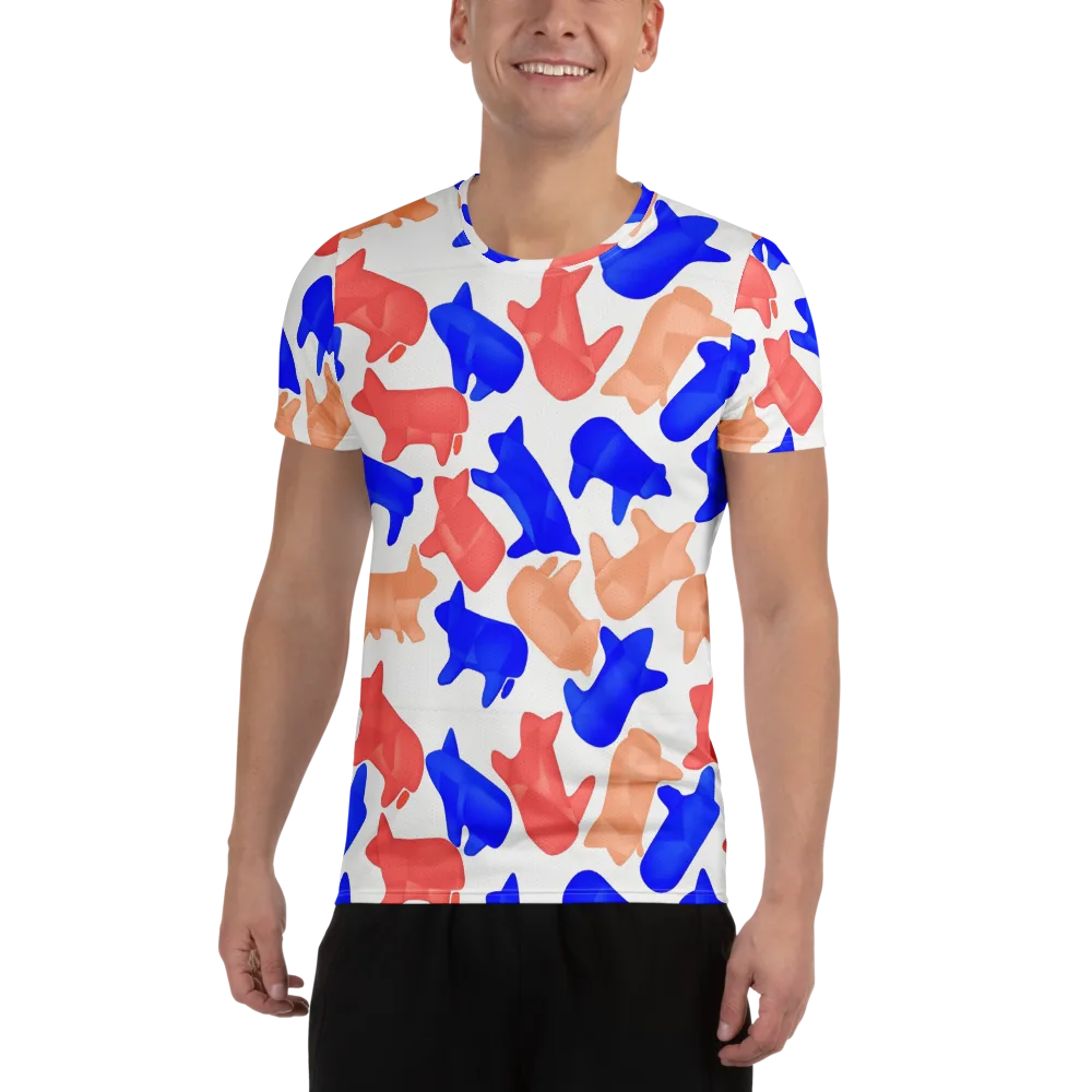 Pop Art Menagerie on Men's Athletic T-Shirt — Front