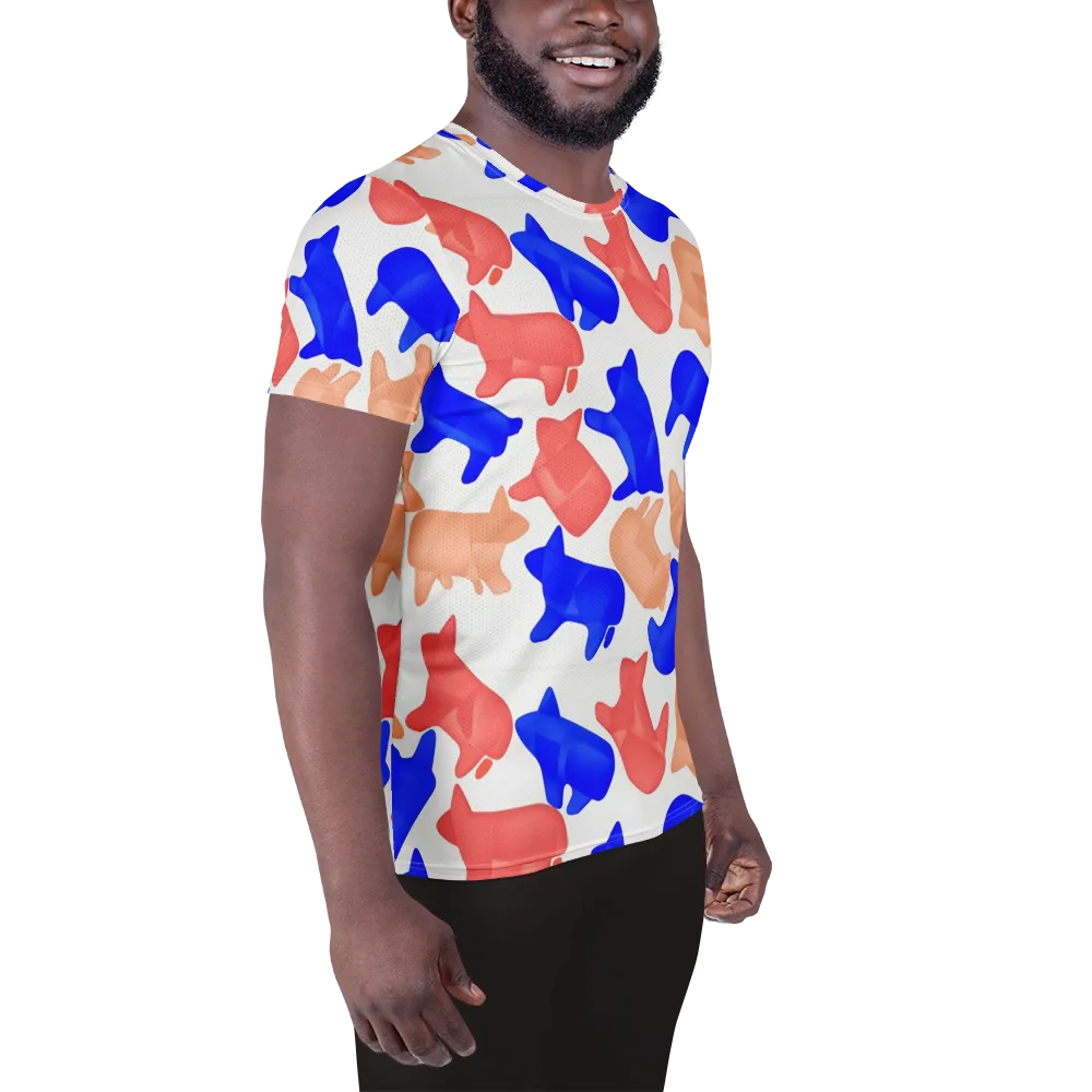 Pop Art Menagerie on Men's Athletic T-Shirt — Right
