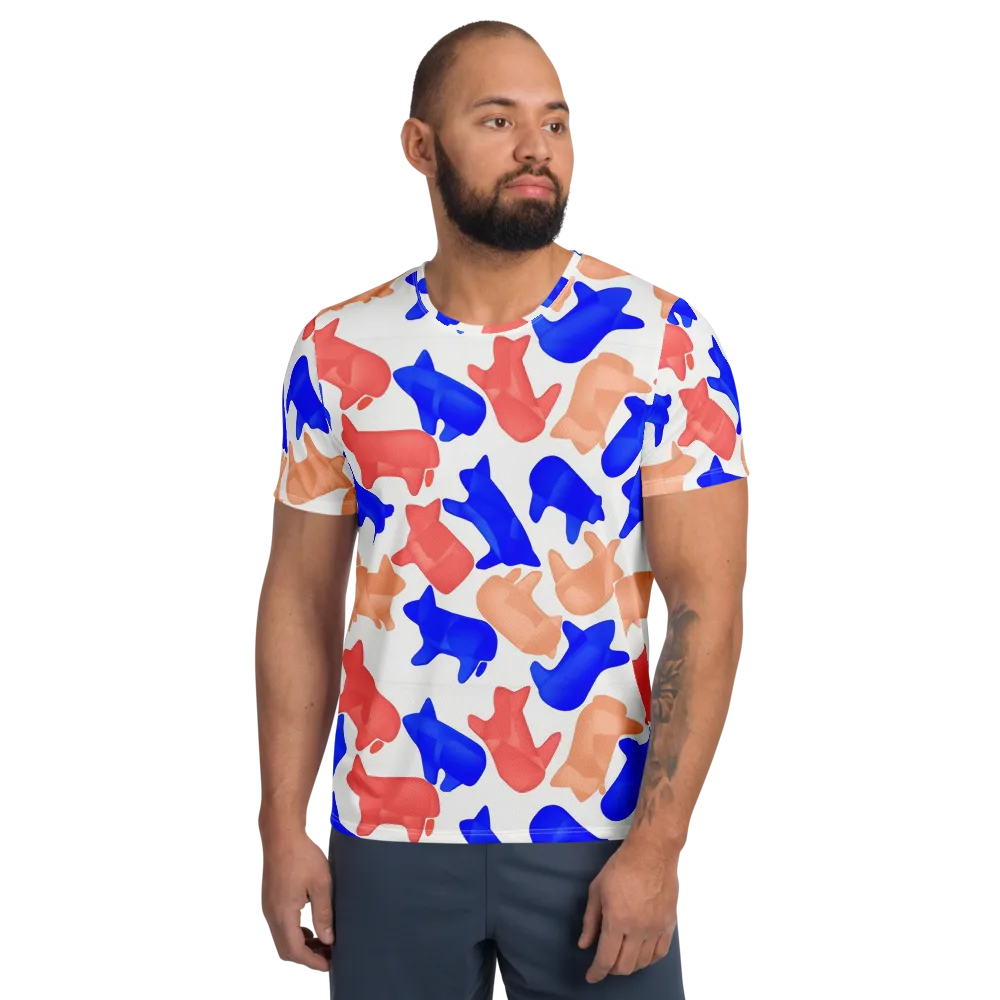 Pop Art Menagerie on Men's Athletic T-Shirt — Front