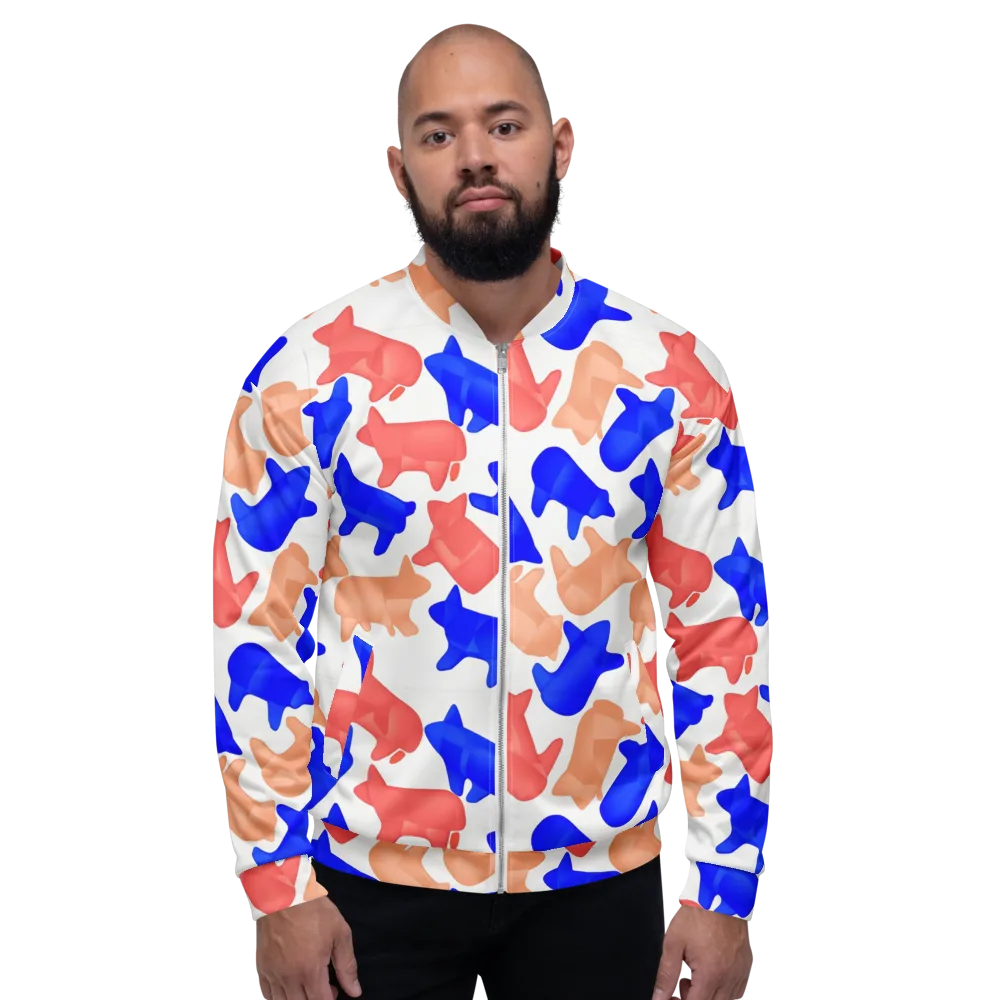Pop Art Menagerie on Bomber Jacket — Front
