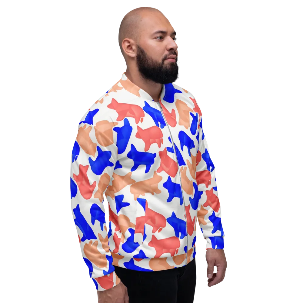 Pop Art Menagerie on Bomber Jacket — Right