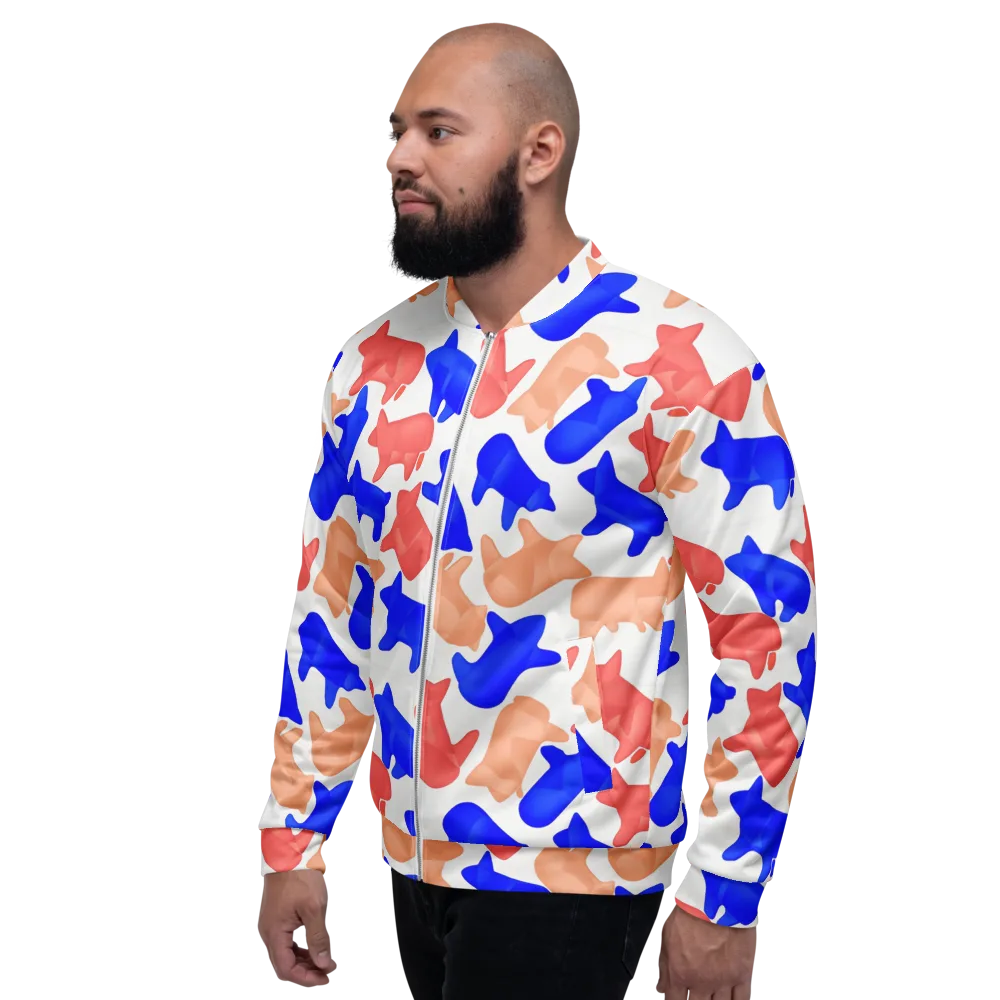 Pop Art Menagerie on Bomber Jacket — Left