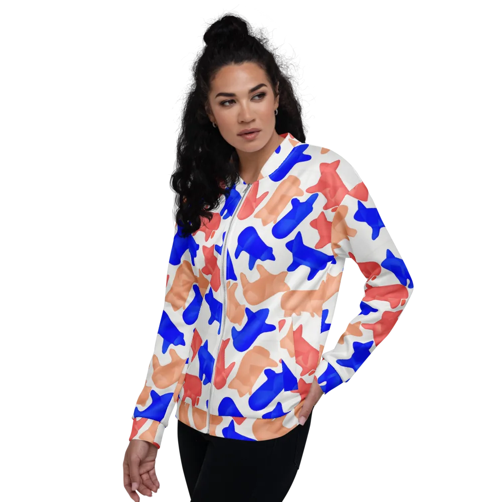 Pop Art Menagerie on Bomber Jacket — Left