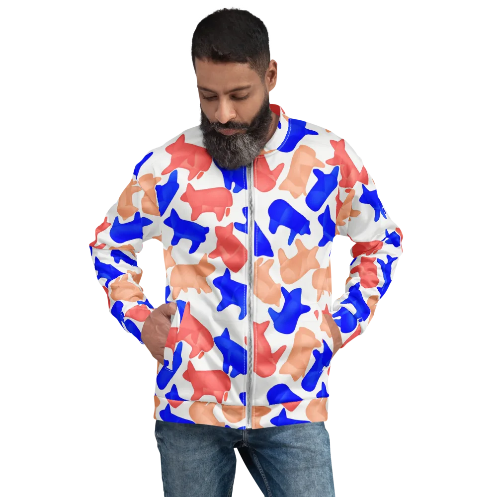 Pop Art Menagerie on Bomber Jacket — Front