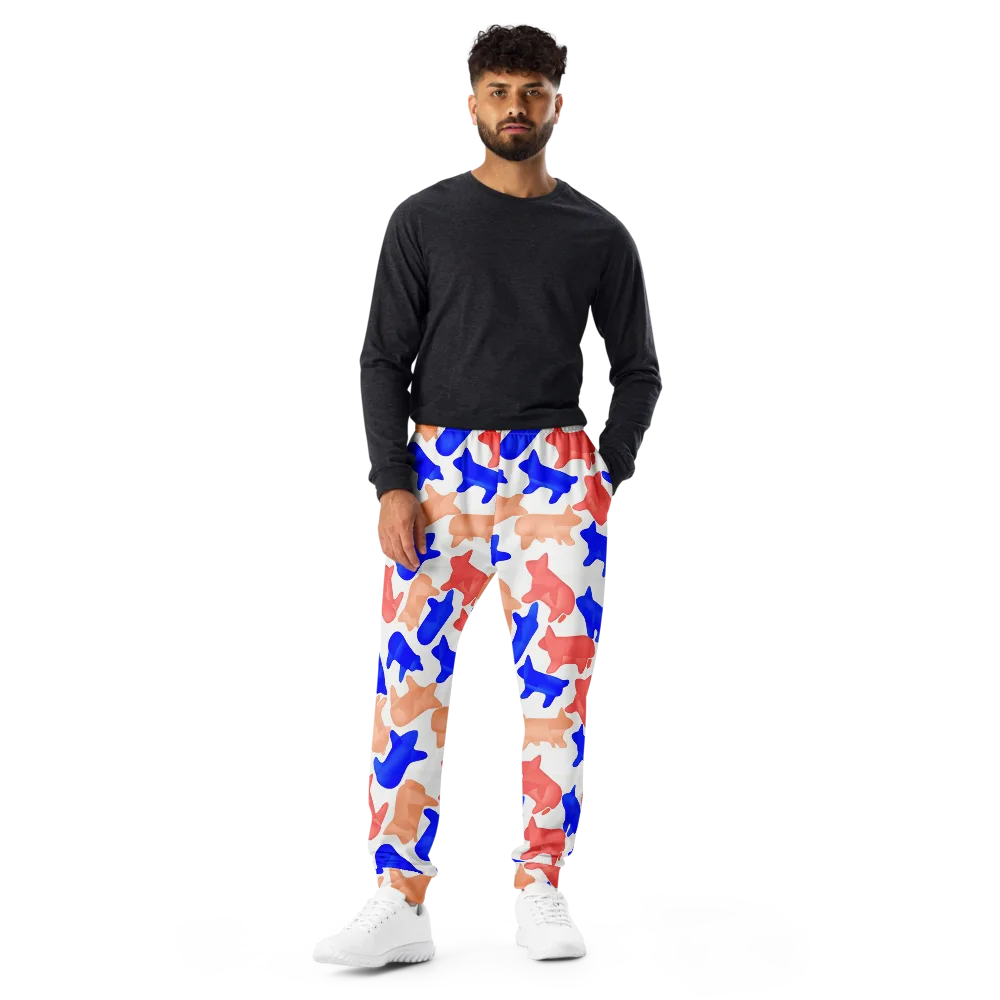 Pop Art Menagerie on Men's Joggers — Front