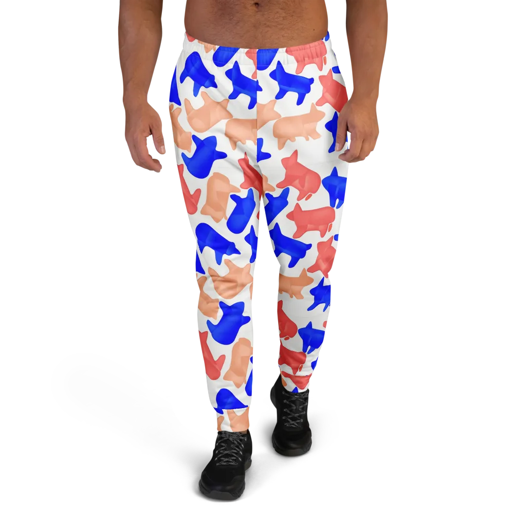Pop Art Menagerie on Men's Joggers — Front