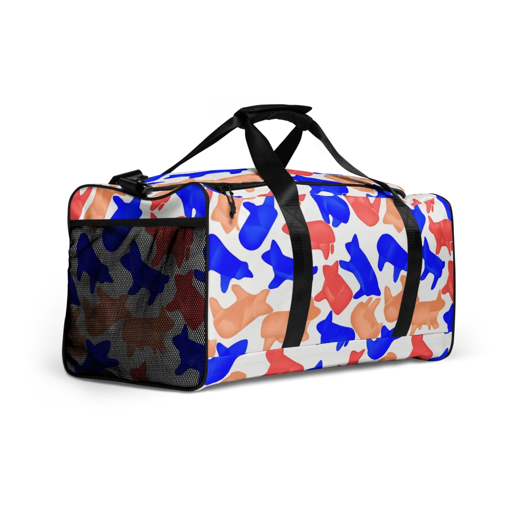 Pop Art Menagerie on Duffle Bag — Right Front