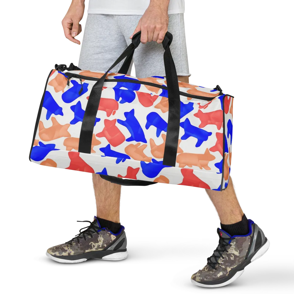 Pop Art Menagerie on Duffle Bag — Front