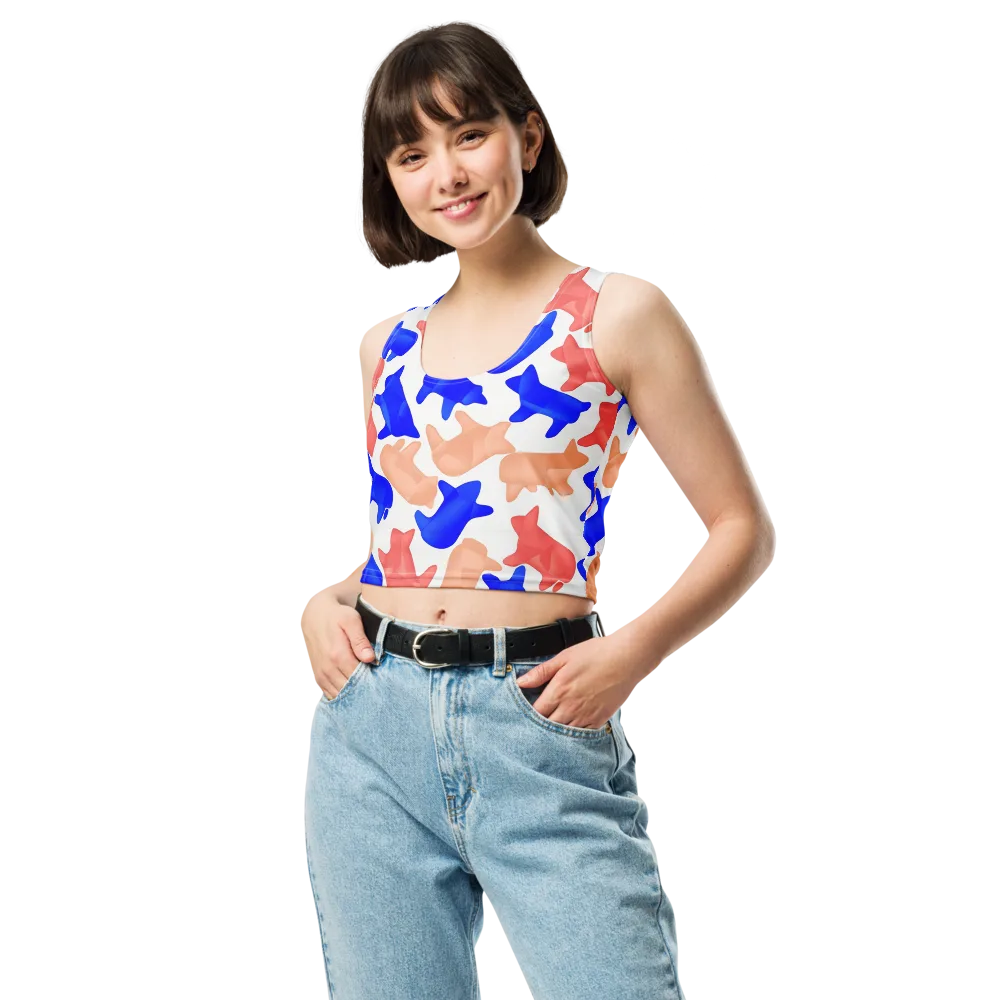 Pop Art Menagerie on Crop Top — Front