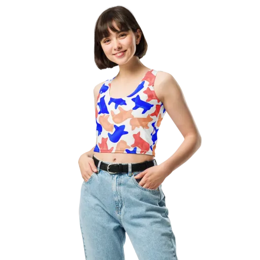 Pop Art Menagerie on a Crop Top