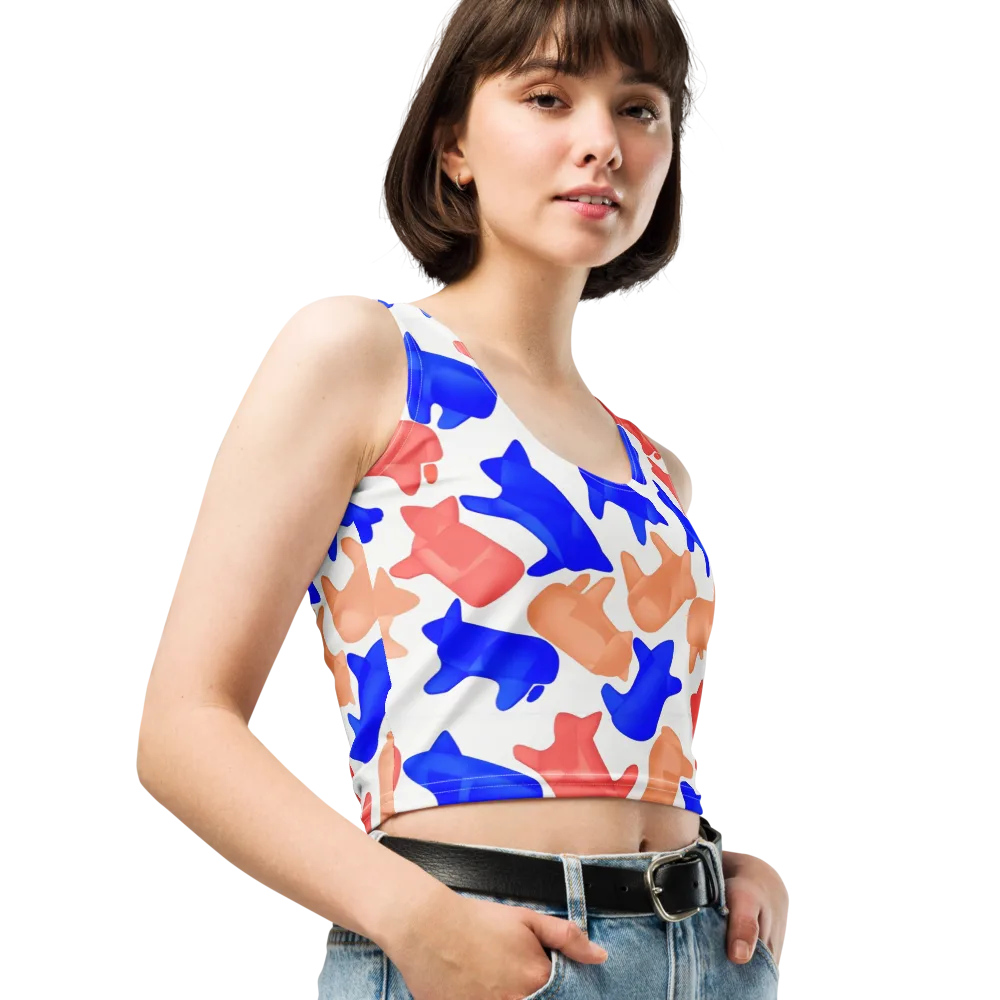 Pop Art Menagerie on Crop Top — Right Front
