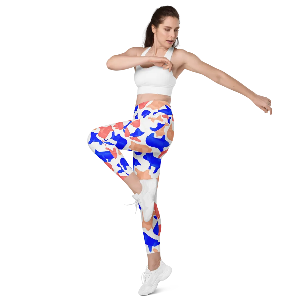 Pop Art Menagerie on Leggings with Pockets — Left Front