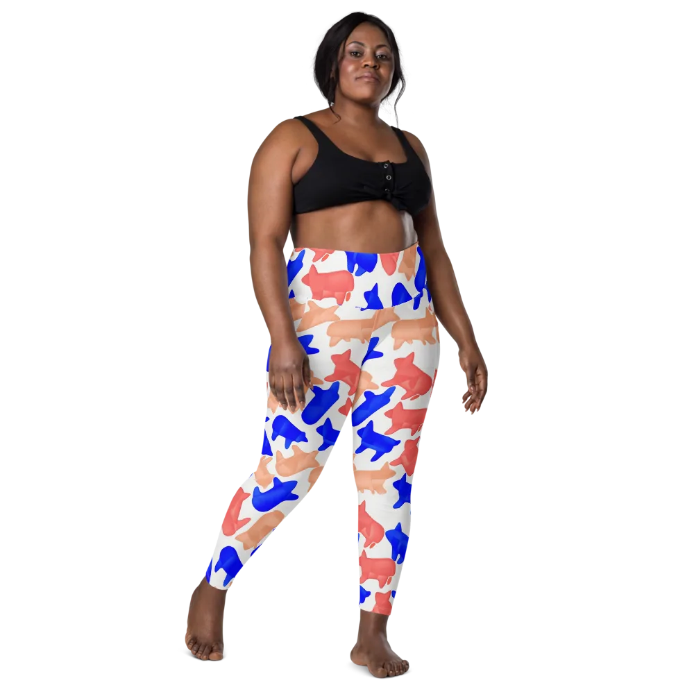 Pop Art Menagerie on Leggings with Pockets — Front