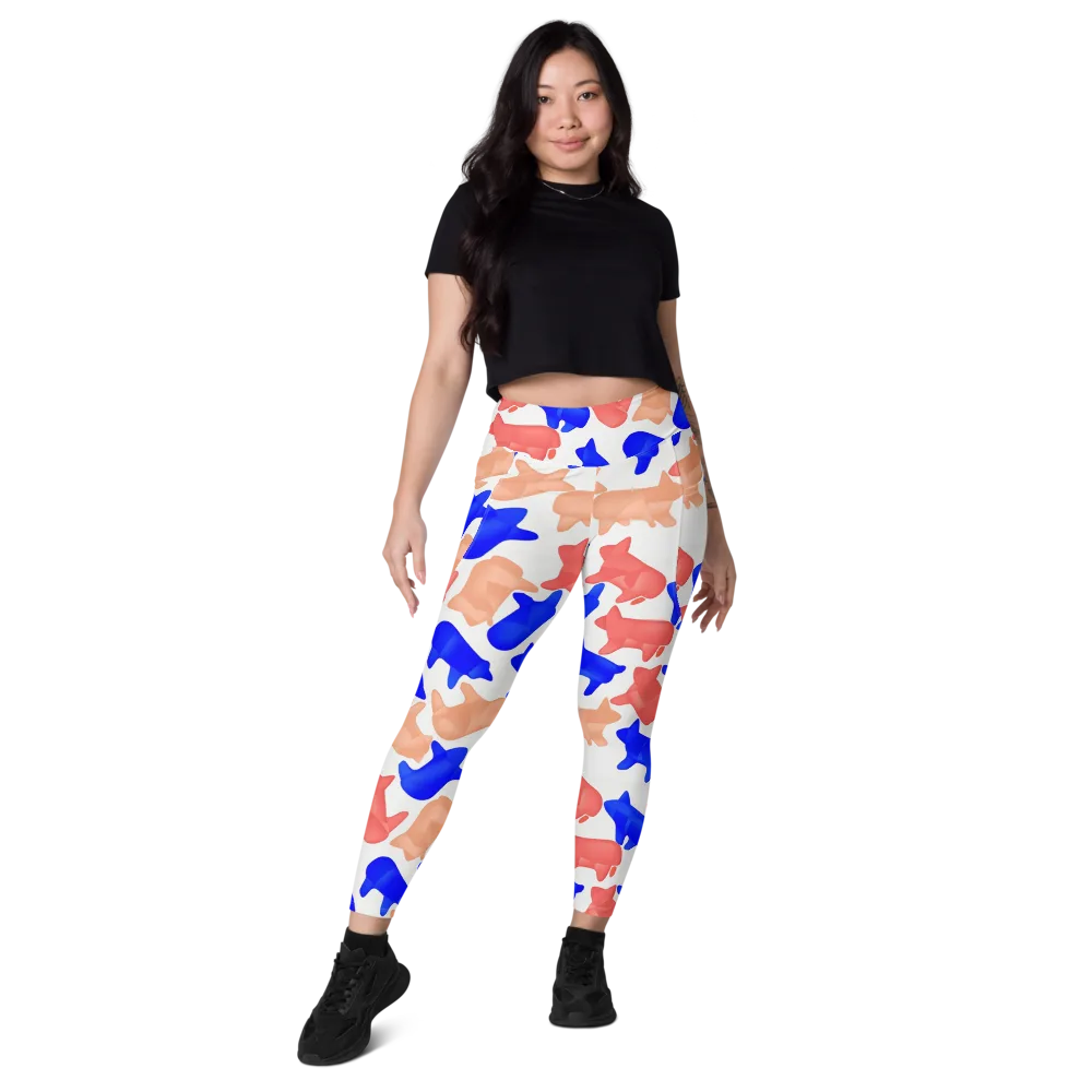 Pop Art Menagerie on Leggings with Pockets — Front