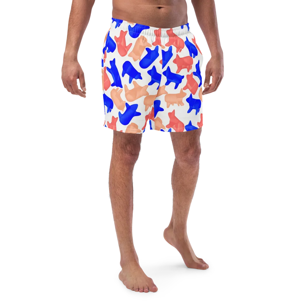 Pop Art Menagerie on Swim Trunks — Front