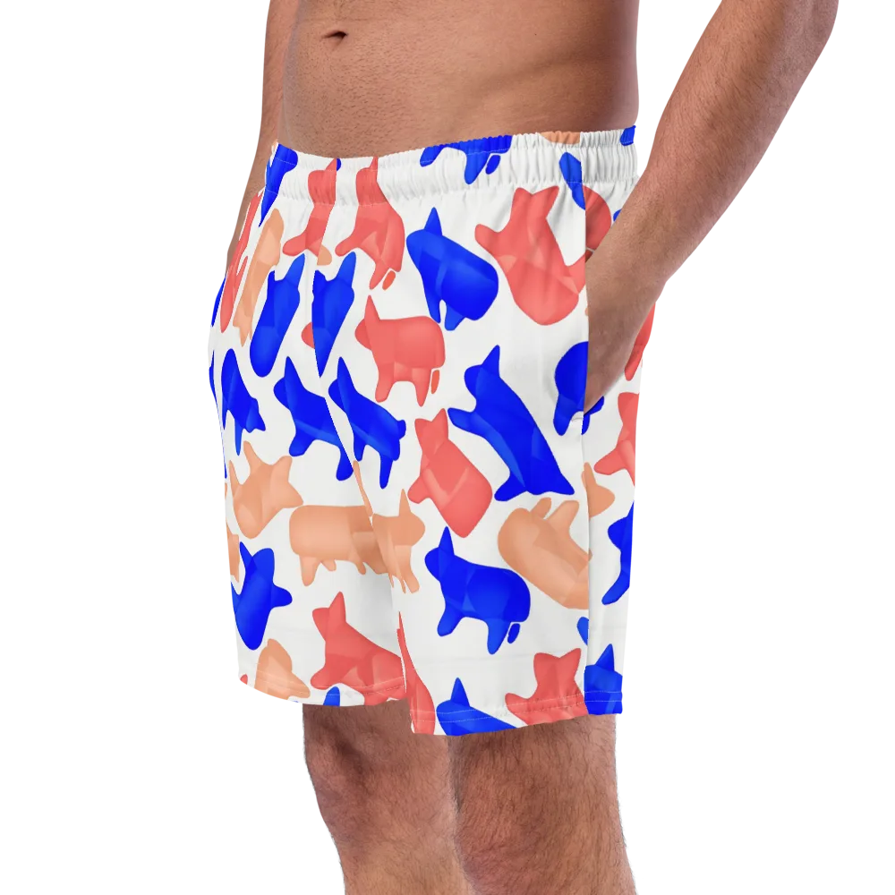 Pop Art Menagerie on Swim Trunks — Left Front