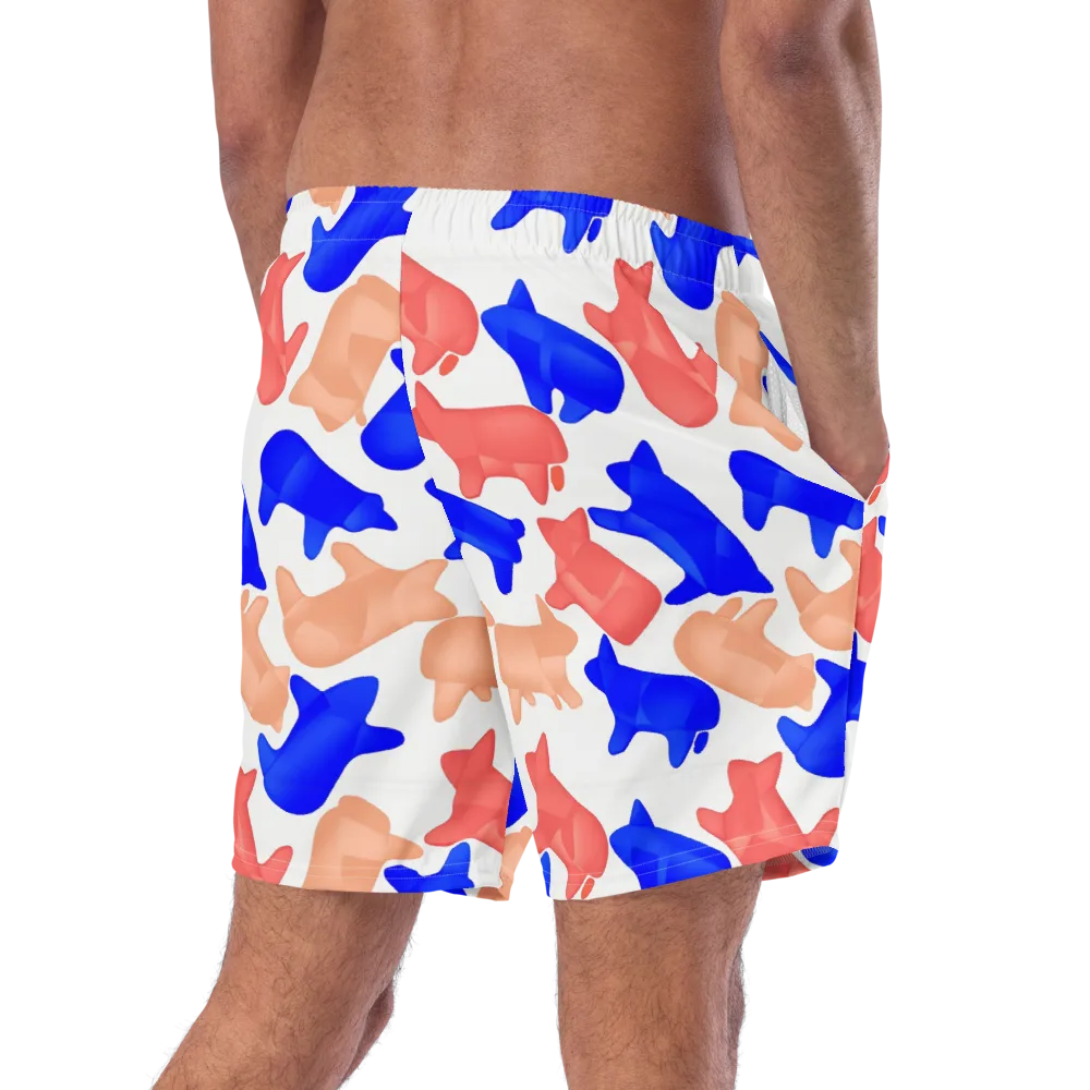 Pop Art Menagerie on Swim Trunks — Right Back