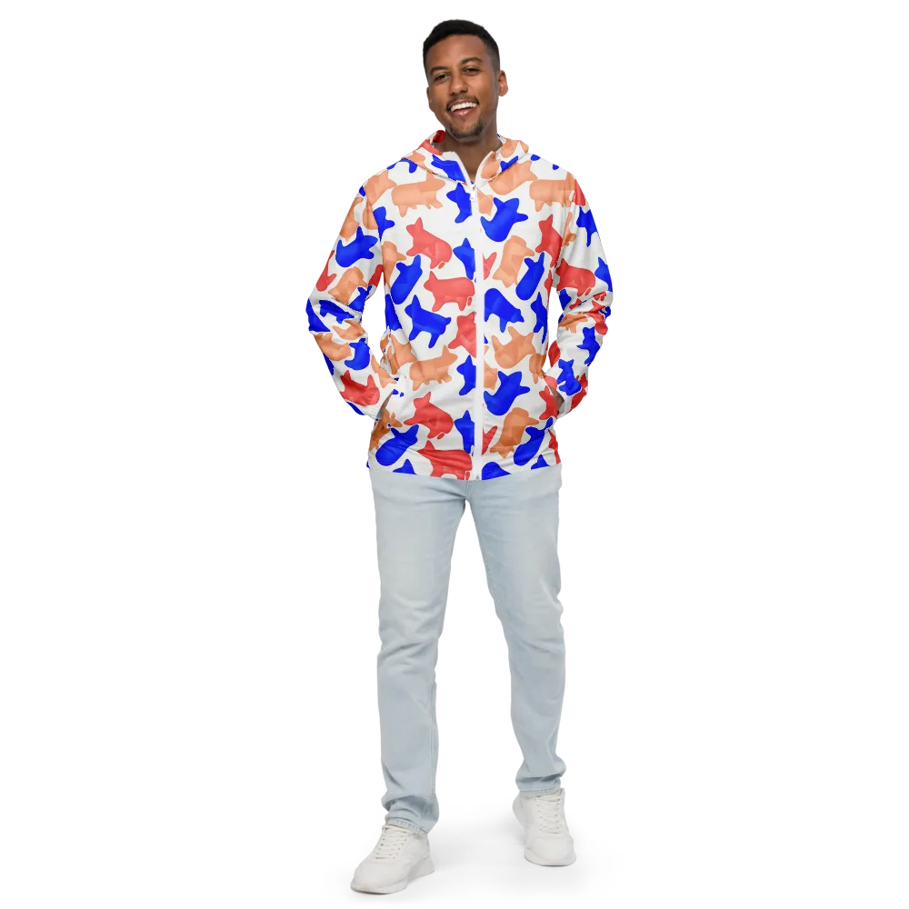 Pop Art Menagerie on Men's Windbreaker — Front