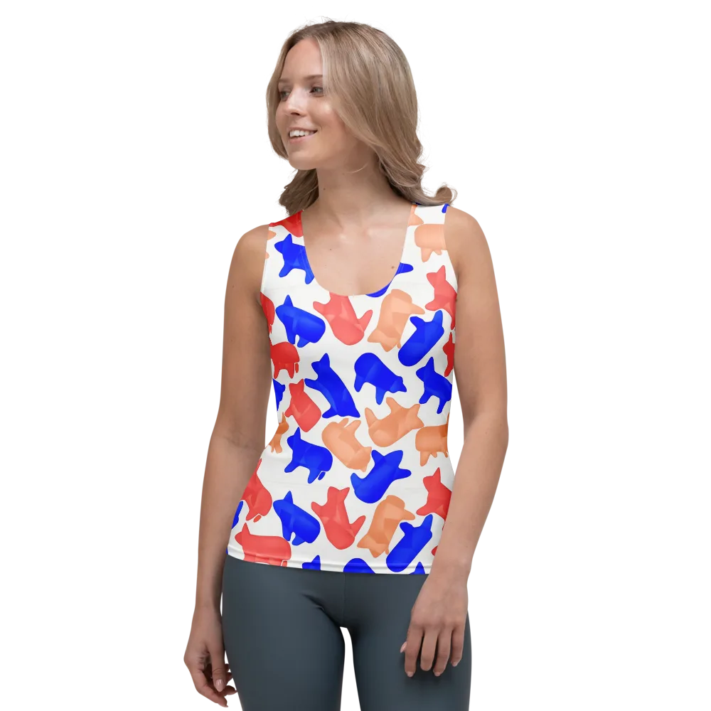 Pop Art Menagerie on Women's Tank Top — Front