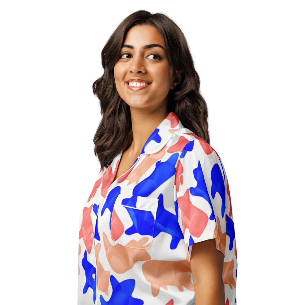 Pop Art Menagerie on Women's Short Sleeve Pajama Top — Left Front