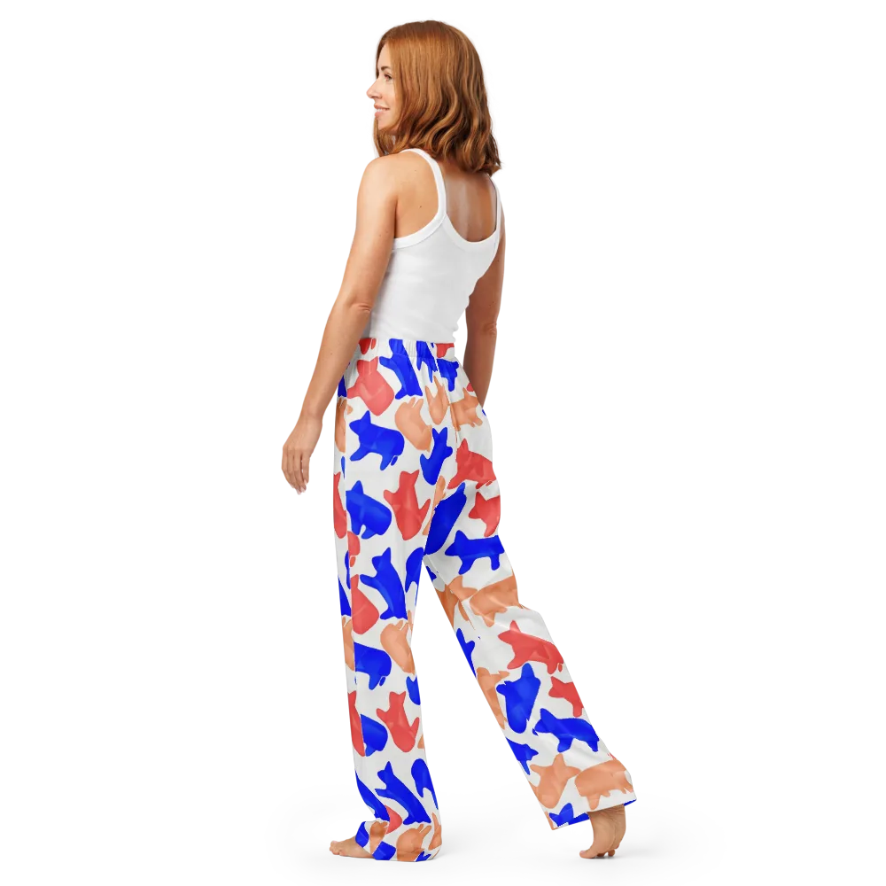 Pop Art Menagerie on Women's Pajama Pants — Back