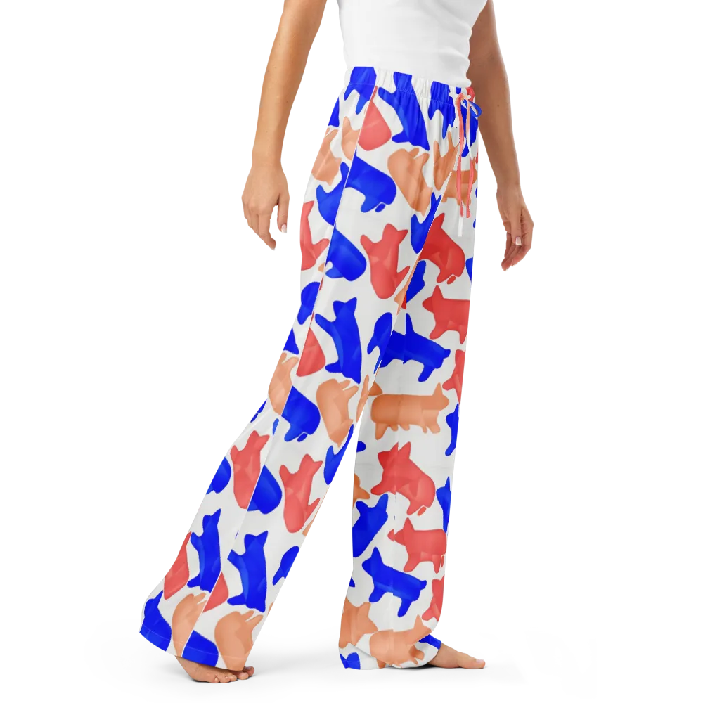 Pop Art Menagerie on Women's Pajama Pants — Right Front