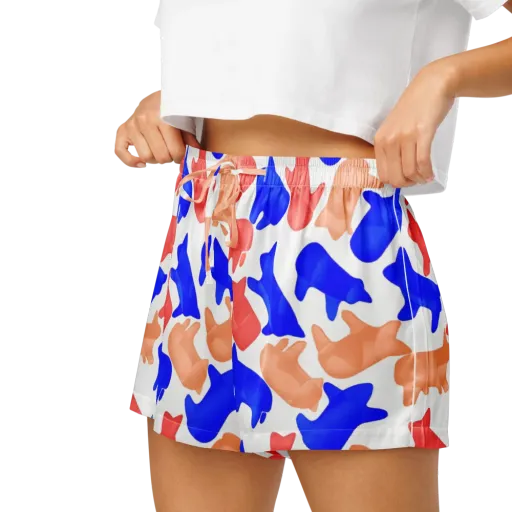 Pop Art Menagerie on a Women's Pajama Shorts