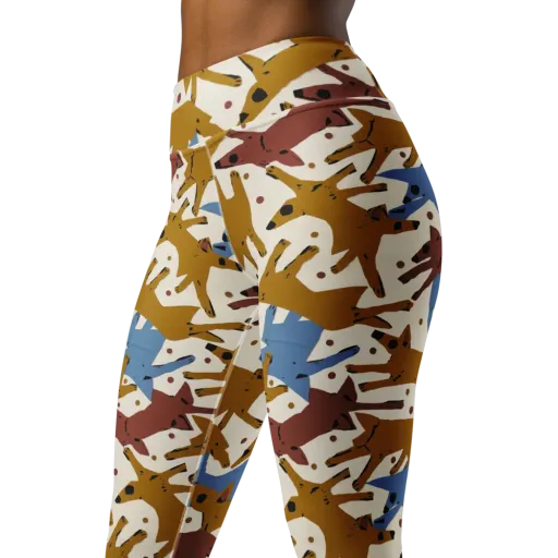 Fox Trot Field on a Yoga Leggings